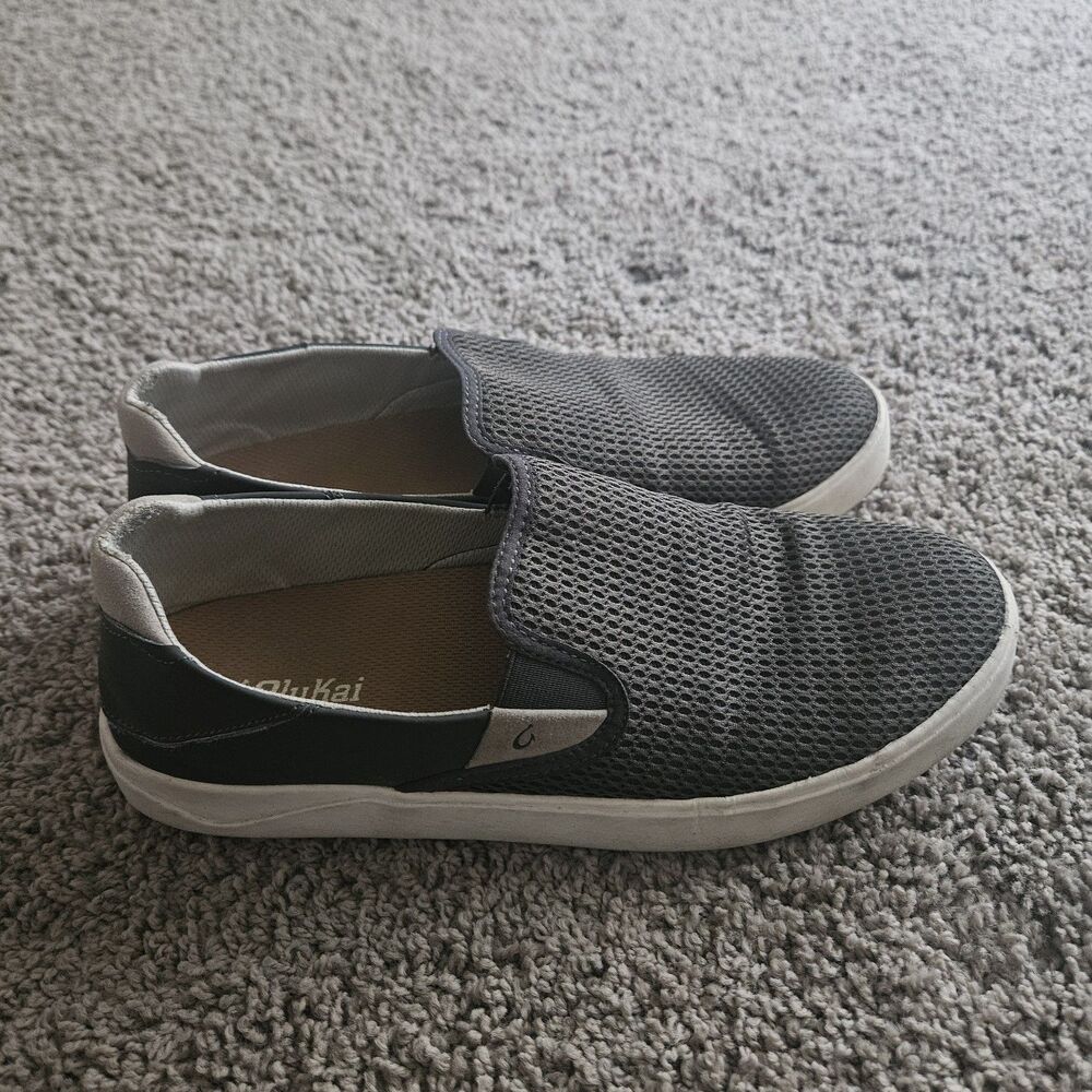 Olukai Lae'Ahi Gray Slip On Shoes Sneakers Mens Size 11 Mesh - Picture 4 of 8
